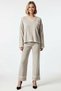 Women's V-Neck Low Sleeve Knitwear Sweater Trousers Set %100 Acrylic Relaxed Cut Casual Comfortable Modern - 4