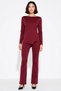 Women's Plus Size Asymmetrical Cut Boat Neck Long Sleeve Spanish Flare Buttoned Ribbed Knitted Suit Casual - 4