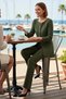Women's Silvery Knitwear Set, Crew Neck, Buttoned, Long Sleeve, Thin Textured, Comfortable, Casual, Modern, Stylish - 3
