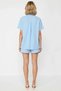Women's Striped Venice Woven Beach Shirt Shorts Set Linen Blend Short Sleeve Casual Comfortable Modern - 5