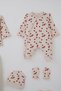 Baby Girl Hospital Release Set of 8, Love Themed, Heart Patterned, 0-3 Months, Cream - 4