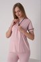 Aylam Lingerie Robe and Stripe Detailed Maternity and Postpartum Pajama Set - 6