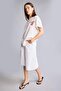 Normal Waist Short Leg Gabardine White Bermuda Shorts H1983Ax26Sm - 2