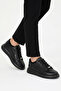 Men's Black Tonal Monogram Embossed Leather Platform Sneaker with Gun-Metal Stripes - 6