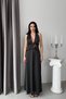 Black Polka Dot Halter Neck Dress with Transparent Waist Detail