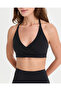 Black Halter Wrap Motion Bra with Chest Pads Fitness Bra - 4