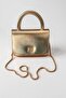 Shiny Gold Mini Box Model Women's Evening Dress-Hand and Shoulder Bag with Chain Strap - 4