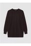 New Season Brown Crew Neck Women's Knitwear Tunic