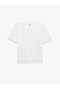 Cotton Crew Neck Short Sleeve T-Shirt with Lace Detail - 3