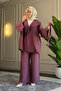6506 - Stylish, Comfortable, Modal Soft Woven Fabric, Belt Detailed, Loose Women's Set - 3
