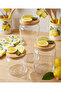 Vacuum Glass Jar Set with Bamboo Lids (3 Pieces) (500 Ml-800 Ml-1300 ml) [Slice Lemon Detail] - 2