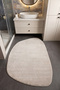 Puffy Cream Color Oval Bath Rug Thick Soft Furry Plush Amorphous Shaped Bath Mat (80X120)