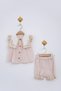 Seasonal Baby Girl Linen Flowers Shorts and Top Set - 3