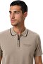 Ar-Ma Men's Polo Collar T-Shirt Without Print Basic Collar Zippered Regular Fit Double Collar Combed Cotton Pique Y3137 - 2
