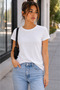 Set of 2 Women's Premium Cotton Basic T-Shirts Crew Neck Short Sleeve Loose Fit - 2