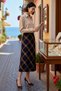 Women's Plus Size Plaid Stone Woven Midi Skirt a Line Cut Flannel Fabric Elegant Casual Comfortable Modern - 2