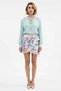 Women's Sarong Cut Mini Skirt Floral Pattern Tie Detail Linen Look Woven Comfortable Casual Modern - 4