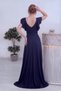 Women's Evening Dress with Ruffles on the Shoulders, V-Neck, Glittering Long, Burgundy, Navy Blue, Lilac, Black - 8