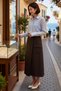 Women's Plus Size Maxi Skirt Sarong Cut Pocket Detailed Linen Look Woven Unlined Daily Comfortable - 2