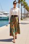 Women's Plus Size Maxi Skirt Ethnic Pattern Lined Chiffon a Line Cut Belted Casual Comfortable Daily Wear - 3