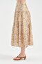 Women's Ethnic Patterned Long Skirt with Elastic Waist and Lined Design - 4