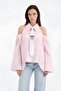 Women's Tie Detailed Off-Shoulder Long Sleeve Design Shirt
