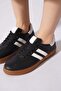 Kalesna genuine leather women's sneakers with side stripes - black - 4