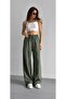 Tencel Fabric High Waist Loose Leg Casual Pants - 5