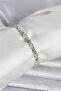 Brass Silver Color Honeycomb Model Zircon Stone Women's Bracelet