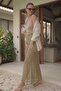 Women's Green Guipure Lace Long Skirt with Mini Lining, Maxi Length - 2