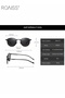 Men's Polarized Round Sunglasses UV400 Protection Sun Glasses Metal Half Frame Fashion Anti-Glare for Driving Fishing Traveling Black - 3