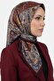 Women's Coffee Red Ethnic Pattern Stitched Writing