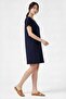 Women's Stone Detailed 2 Thread Dress-Navy Blue - 2