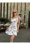 Women's Plum Shoulder Tie Ruffle Mini Dress Yel221505 - 3