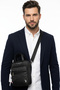 Black Men's Nylon Hand Shoulder Crossbody Bag with Handle Lightweight Water Repellent Messenger Bag - 7