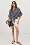 Black Knotted Striped Women's Shirt - 2