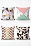 Mosaic Patterned 4-Piece Throw Pillow Cover Set - 3