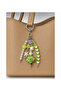 Green Heart and Leaf, Pearl Beaded Detailed Bag Ornament and Keychain - 2