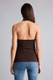 F8007Axbn267 Brown Slim Fit Halter Neck Blouse - 8