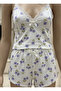 Women's Rope Strap + Shorts Heart Patterned Cotton Pajama Set - 4