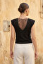 Women's Padded Lace Detailed Backless Blouse