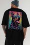 For the Love of Dogs 15 Black Oversize T-Shirt with Dog Print on the Back 100% Cotton Unisex Dog Lover Premium Design - 6