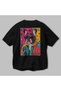 For Dog Lovers 59 Black Oversize T-Shirt with Dog Print on the Back 100% Cotton Unisex Dog Lover Premium Design - 3