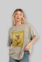 For Dog Lovers 62 Front Dog Printed Beige Oversize T-Shirt 100% Cotton Unisex Dog Lover Premium Design - 4