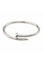 Silver Color Nail Model Clamp Women's Bracelet Non-Tarnish Stainless Stylish Bracelet Special Design Daily Elegance - 3