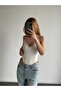 Women's Lace Detailed Thin Strap V-Neck Bodysuit - 4