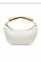 Women's Metal Handle Design Hand and Shoulder Bag Cream - 4
