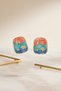 Women's Salmon Starfish and Coral Figured Medallion Earrings - 2