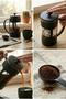 350 ml Borosilicate Glass French Press & Black Modern Coffee and Herbal Tea Brewer BX - 5