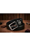 Gk0015 Genuine Textured Leather Single Piece Stainless Buckle Width 3.5 cm Black Sport Classic Men's Belt with Bridge - 6